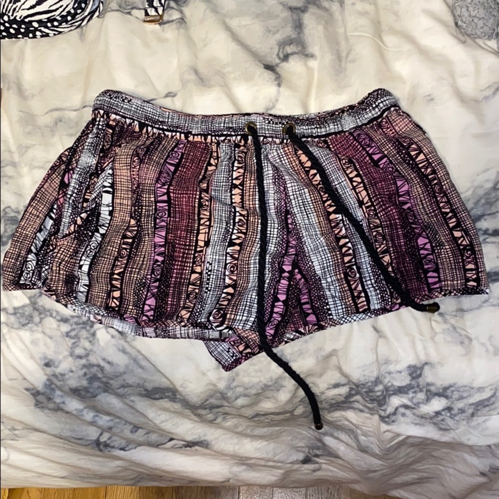 Purple and Pink Printed Shorts